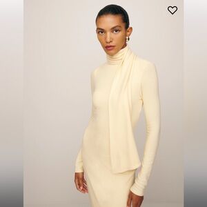 Reformation Azure Knit Dress Custard